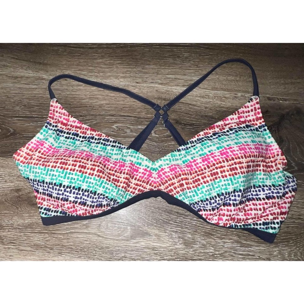 Athleta women’s multi colored bikini top size 36 D\DD